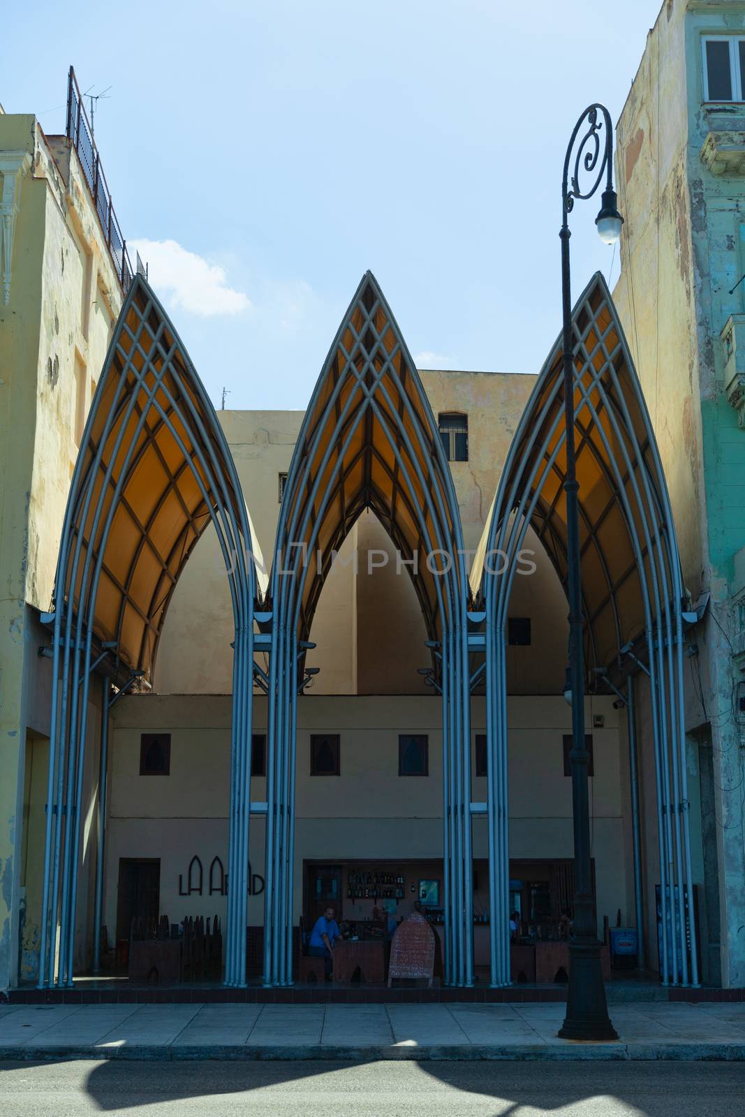 Havana, Cuba - 8 February 2015: Atylized arabic restaurant La Abadia on Malecon