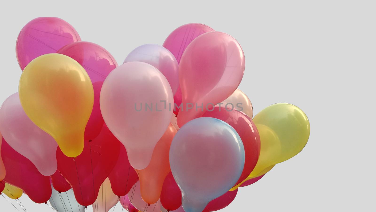 Colorful Ballon stock on the sky