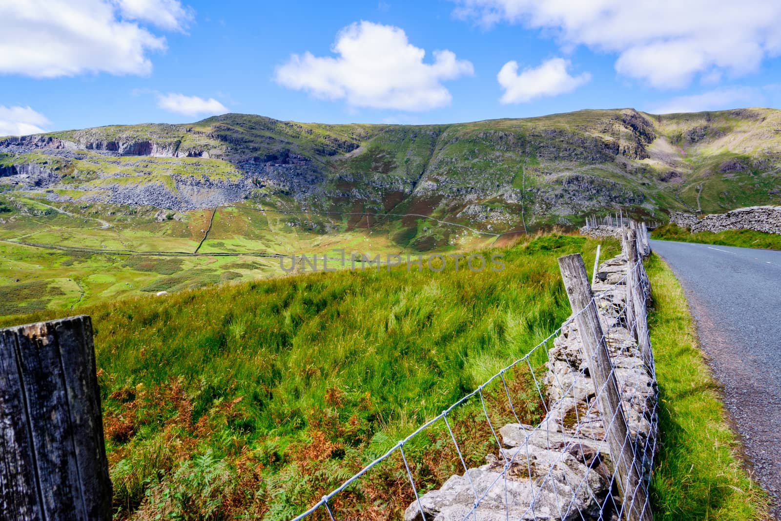 The Kirkstone Pass road in the English Lake District, UK