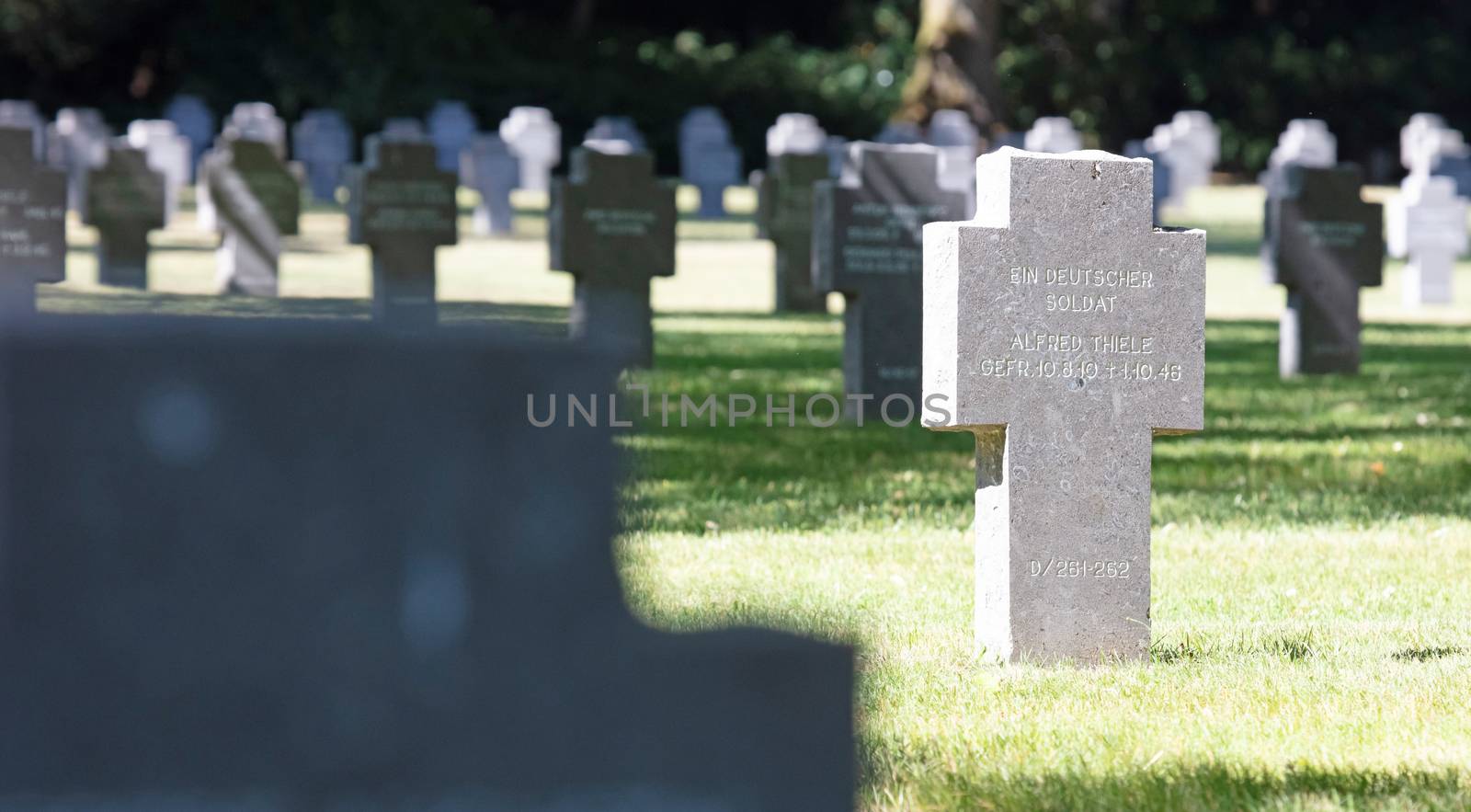 Luxembourg, Luxembourg on July 21, 2020; Grave in the Sandweiler German war Cemetery in Luxembourg