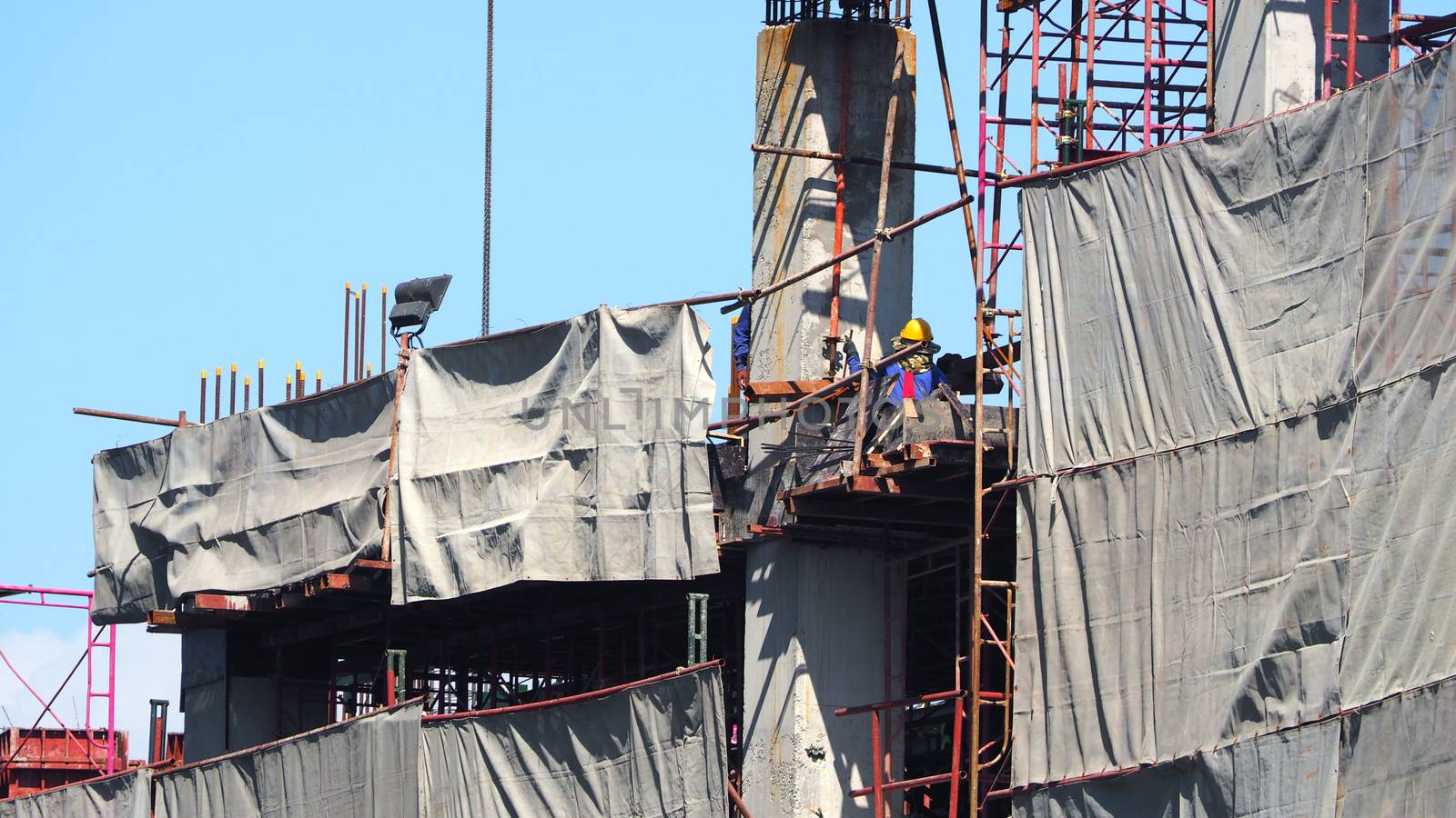 Construction site and worker that working. by gnepphoto