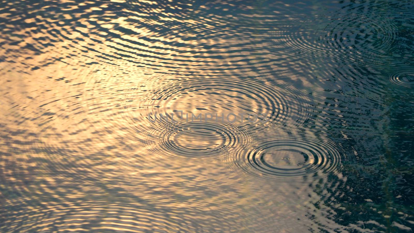 Rain drops on the water pool by gnepphoto