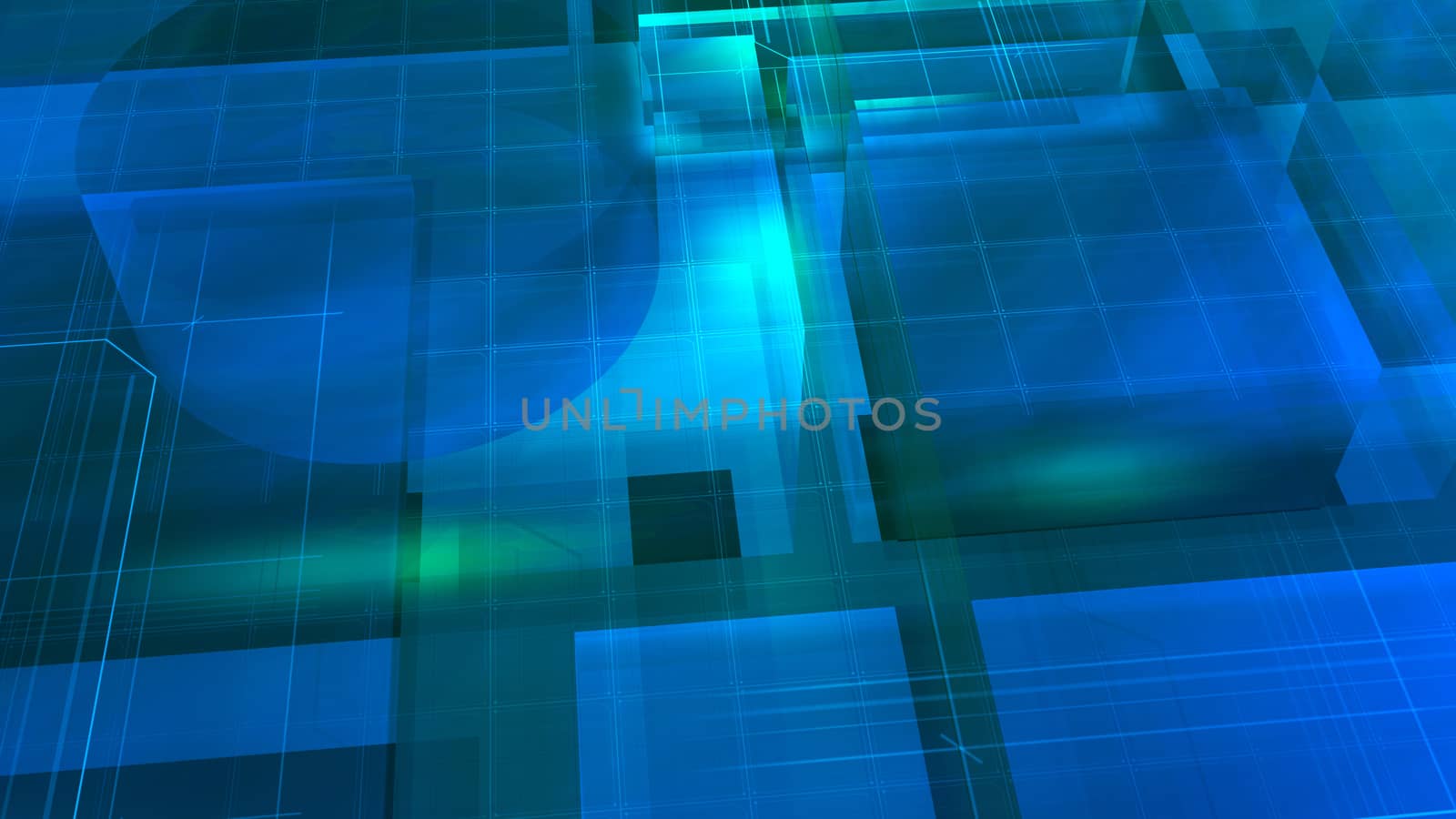 Abstract 3D background with overlay of cubes and lines. by ConceptCafe