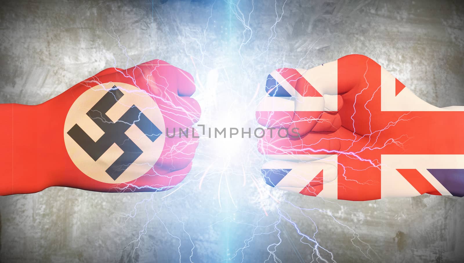 UK vs Nazi Germany WWii. 3D rendering