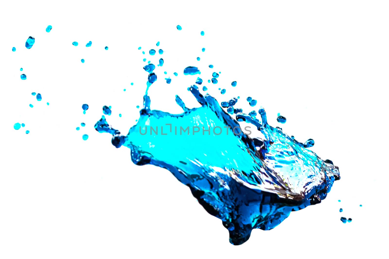 Water Blue splash on a white background by sompongtom