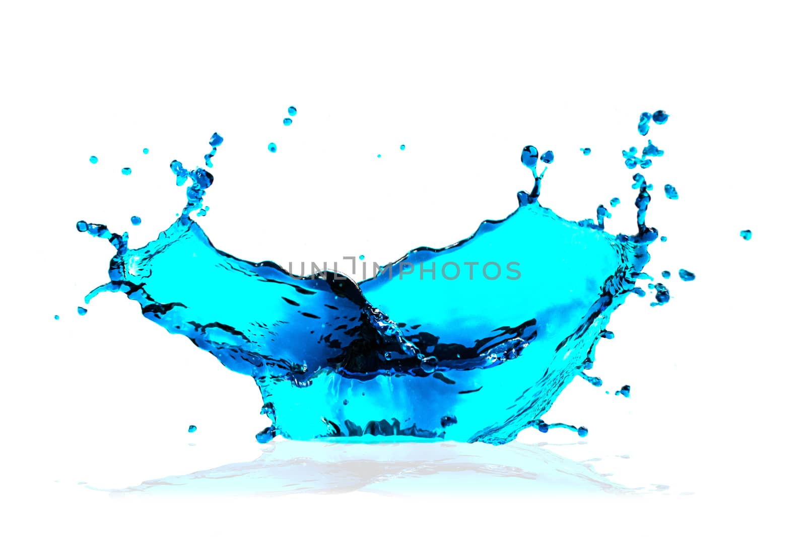 Water Blue splash on a white background by sompongtom