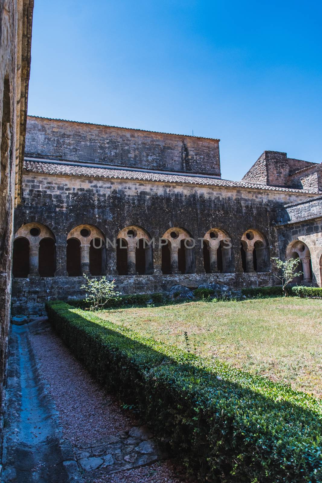 Cloister of the Thonoret abbey in the Var in France by raphtong