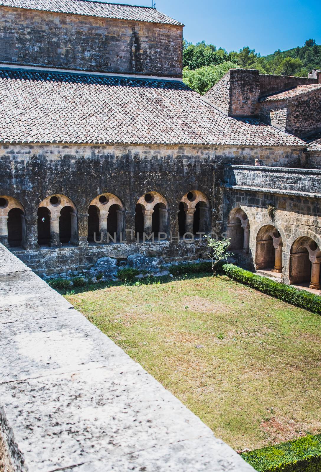 Cloister of the Thonoret abbey in the Var in France by raphtong
