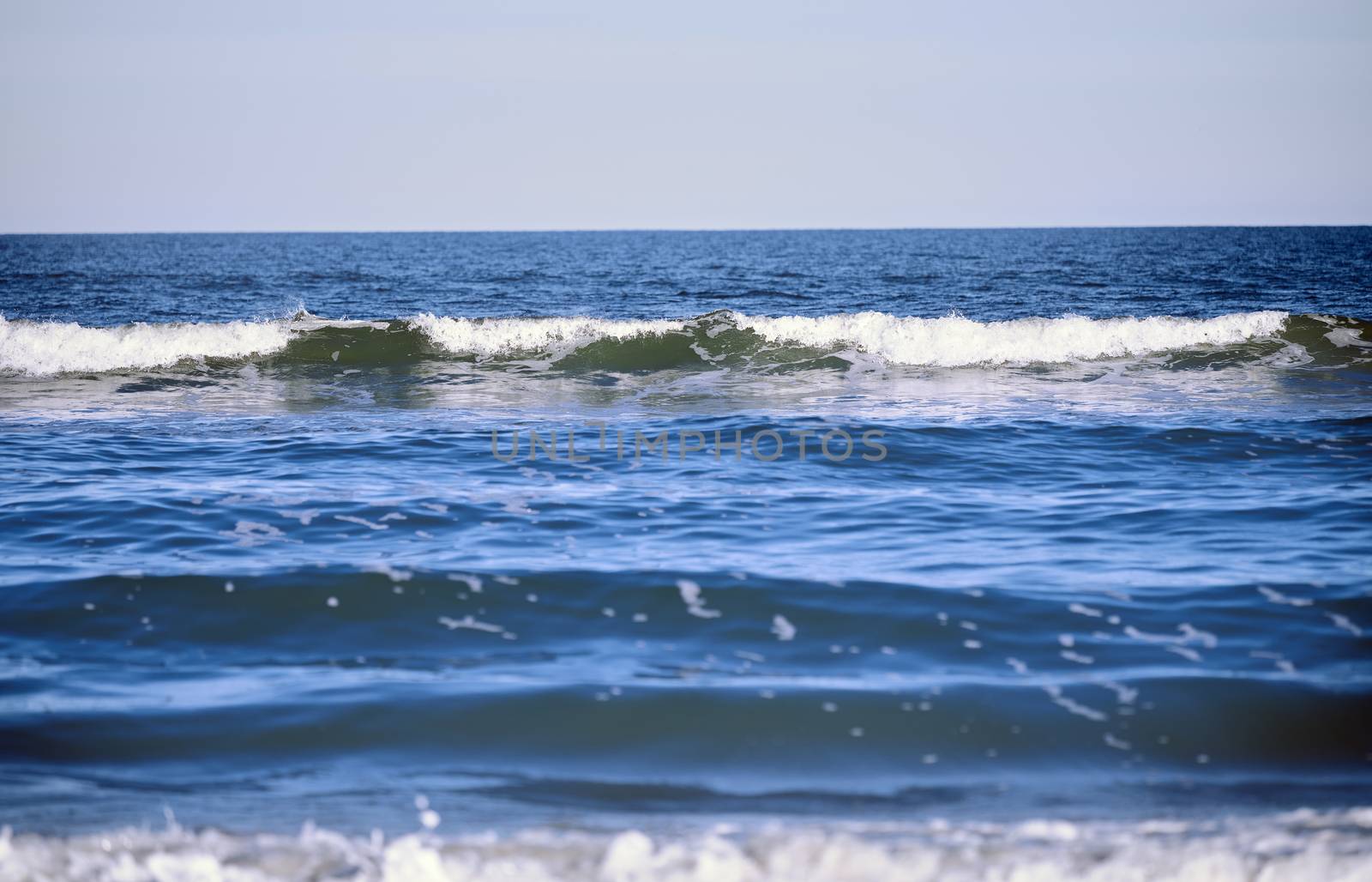 Rough water and waves in Atlantic Ocean. Florida, USA