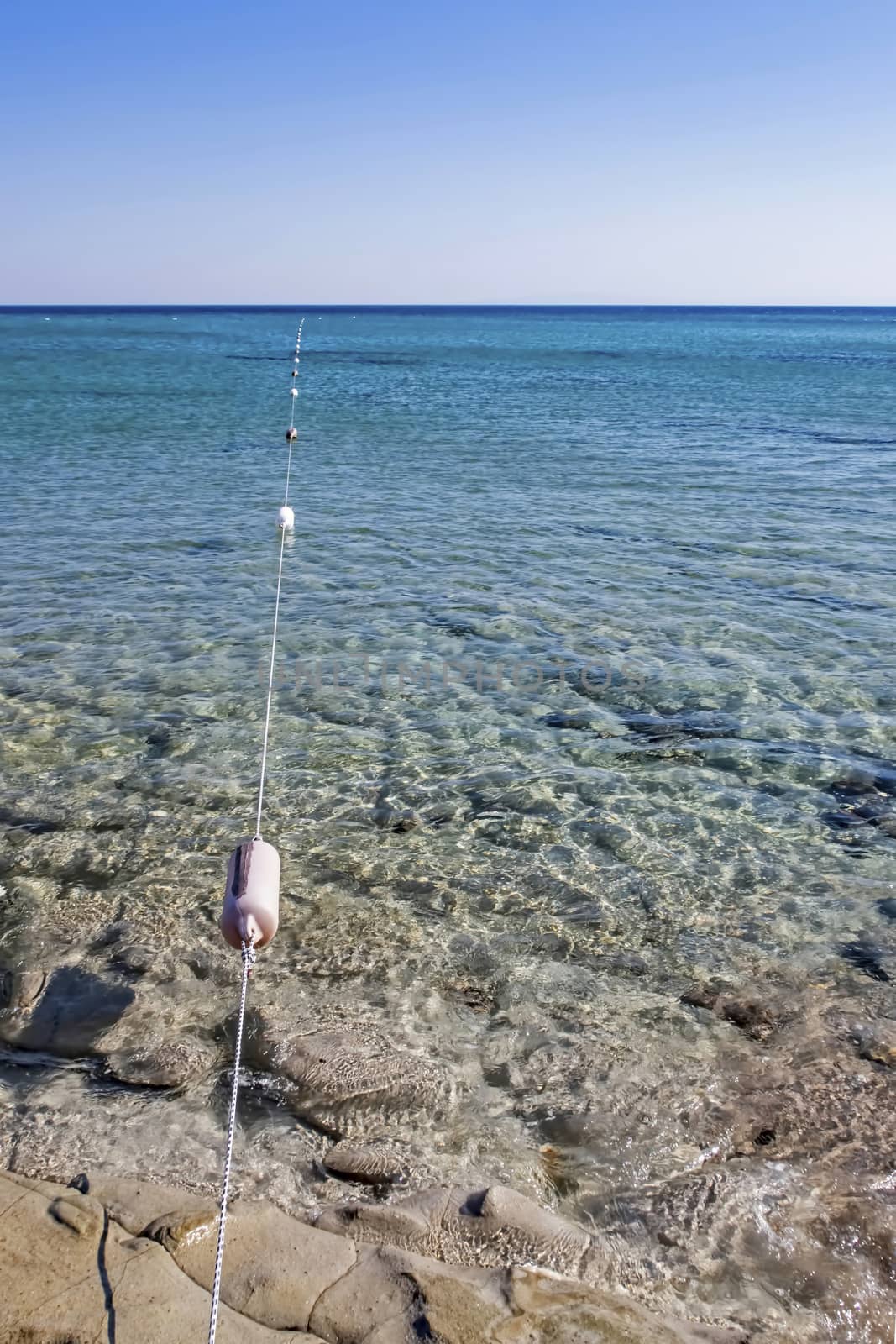 seascape from sea shore in summer season for background