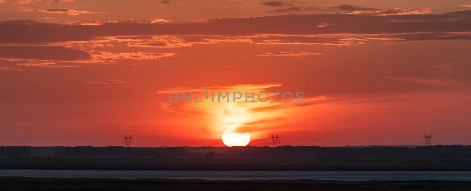 Beautiful panoramic landscape at sunset by DamantisZ