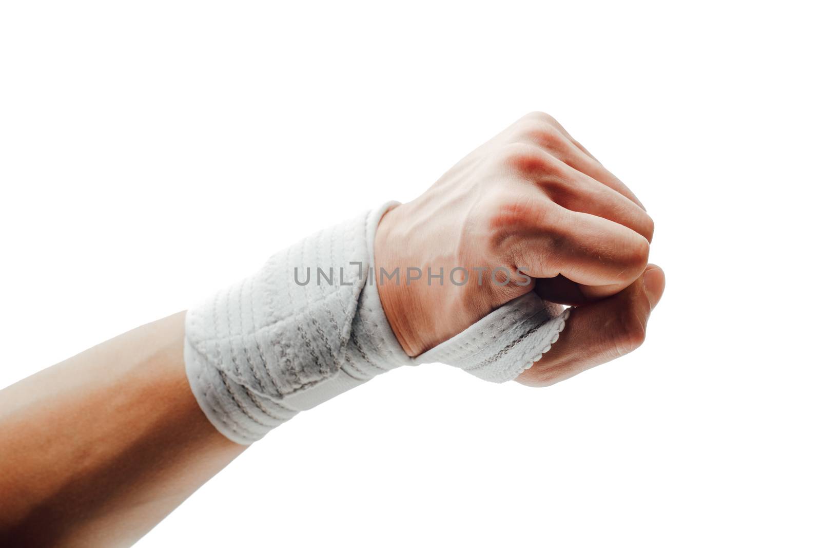 wrist and hand orthotics support for carpal tunnel syndrome healing, isolated on white