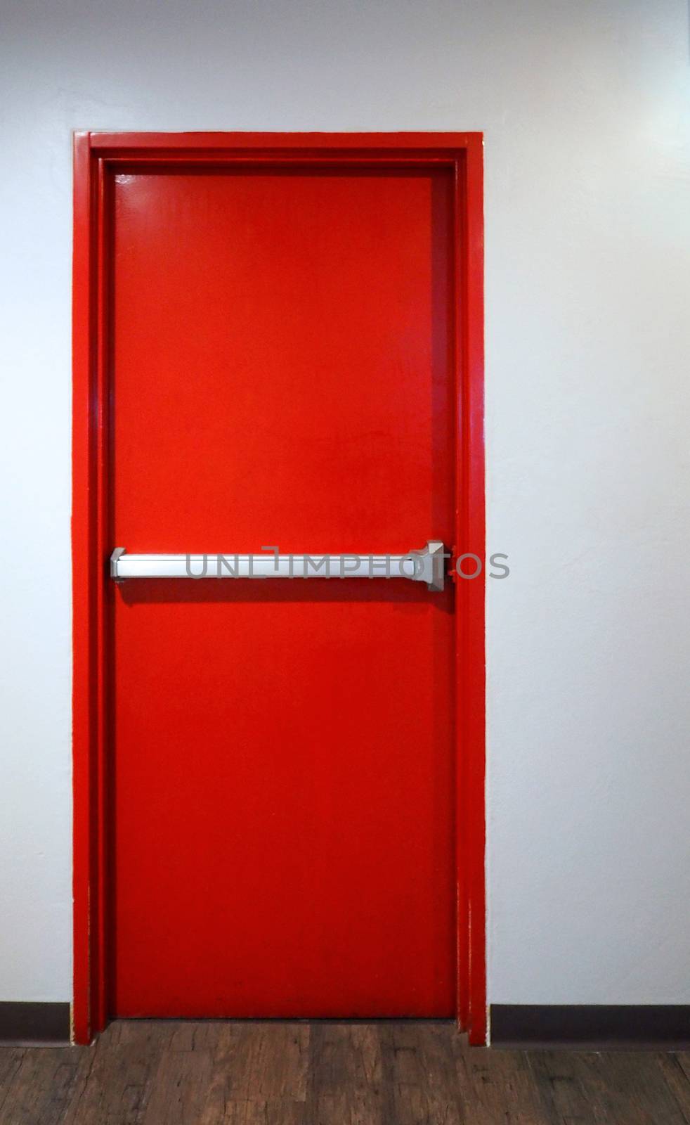 Emergency fire exit door red color. by gnepphoto