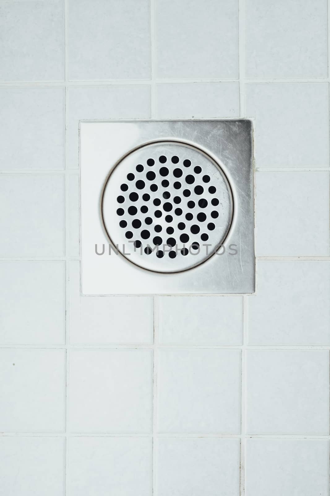 shower floor drain in a bathroom by nikkytok