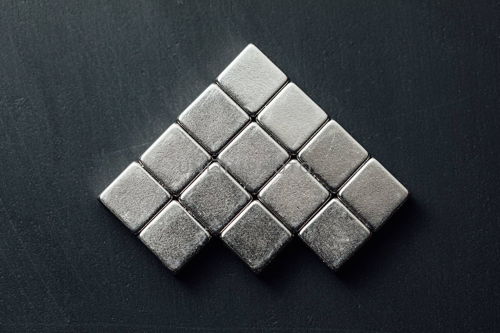 neodymium magnets squares, black background