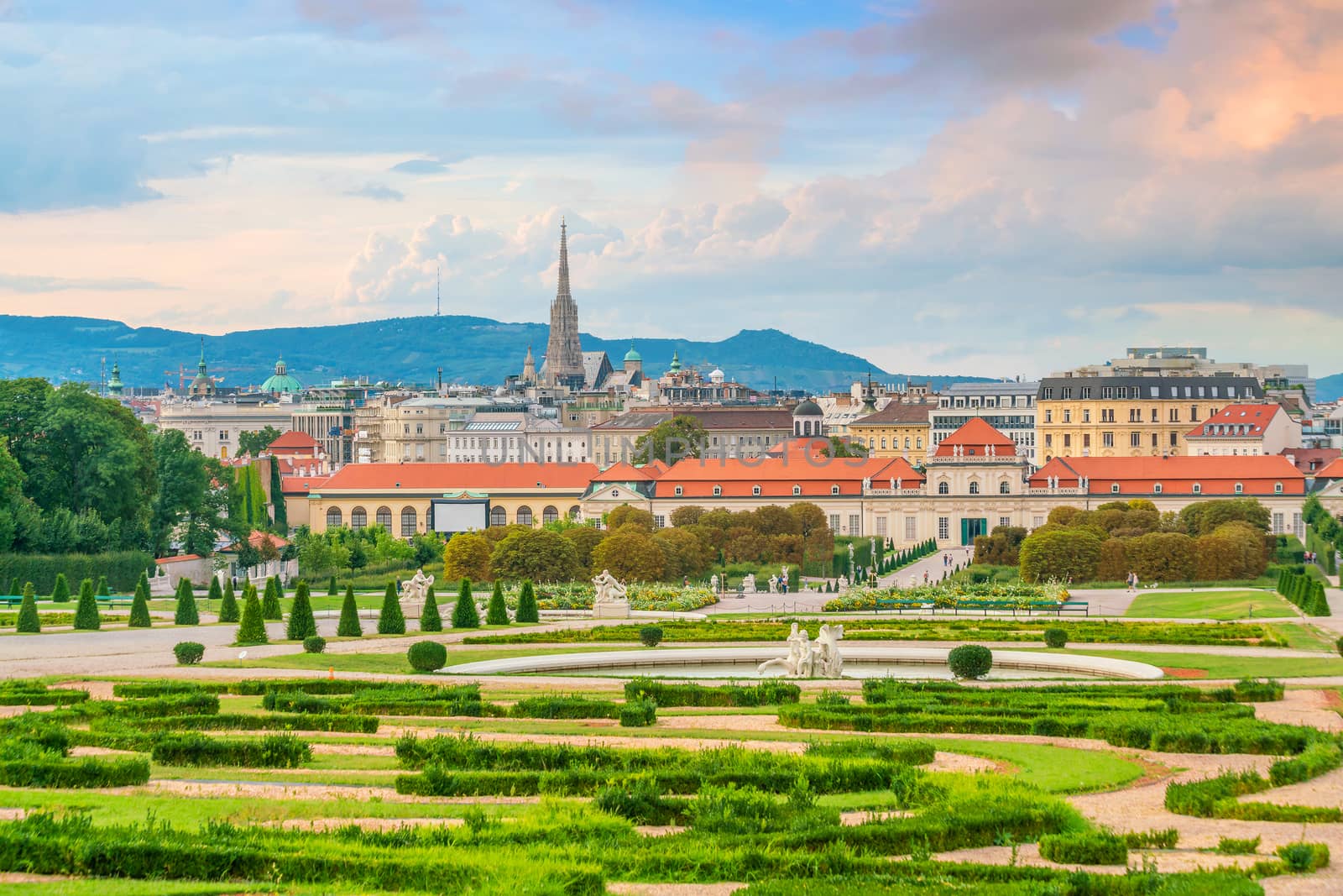 Vienna oldtown city skyline and the garden by f11photo