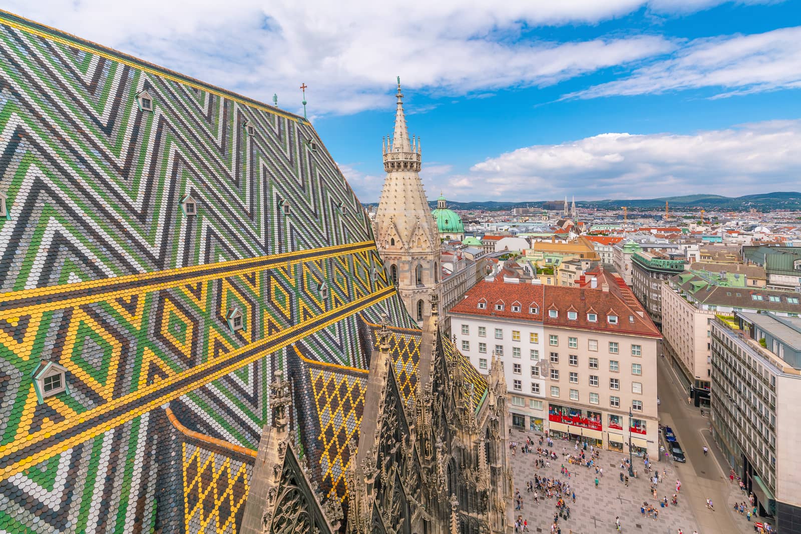 Vienna city skyline, aerial view from above by f11photo