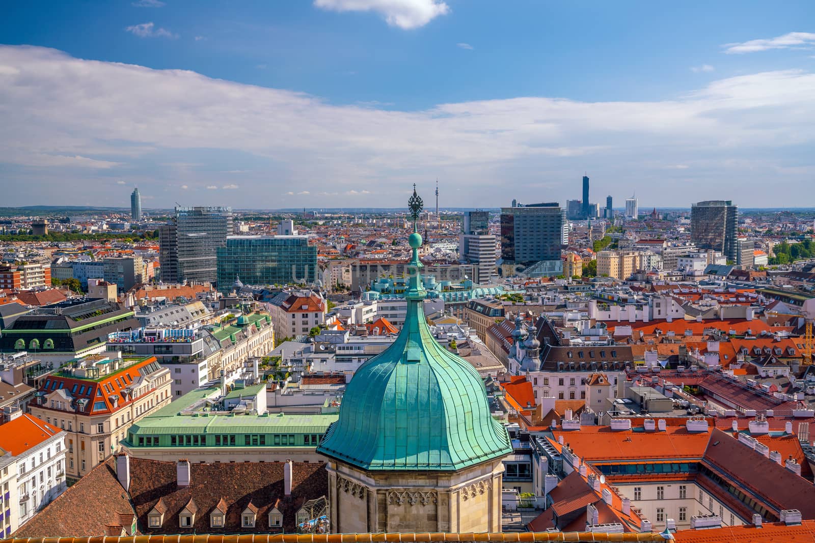 Vienna city skyline, aerial view from above by f11photo
