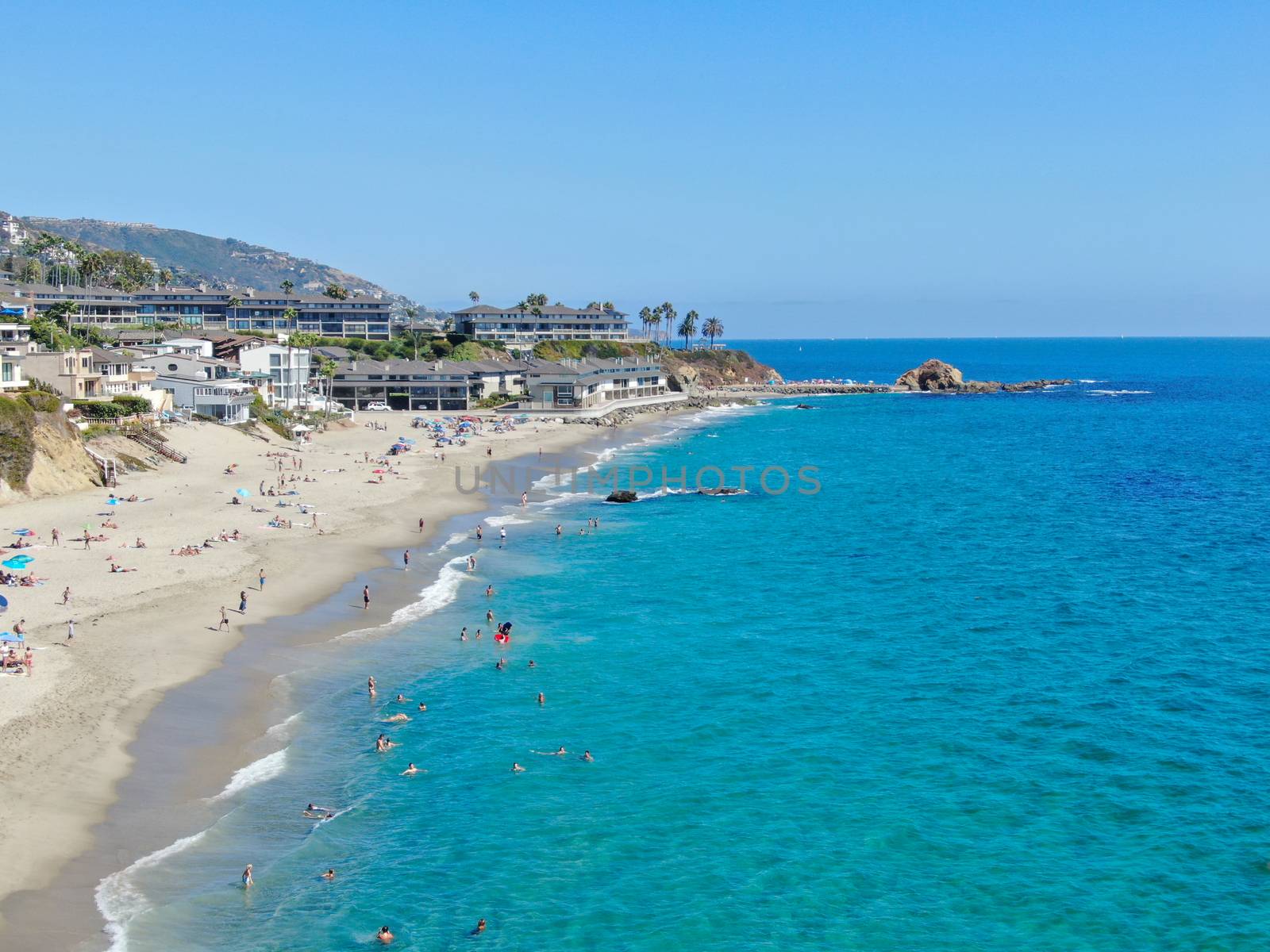 Aerial view of Laguna Beach coastline , Orange County, Southern California Coastline, USA