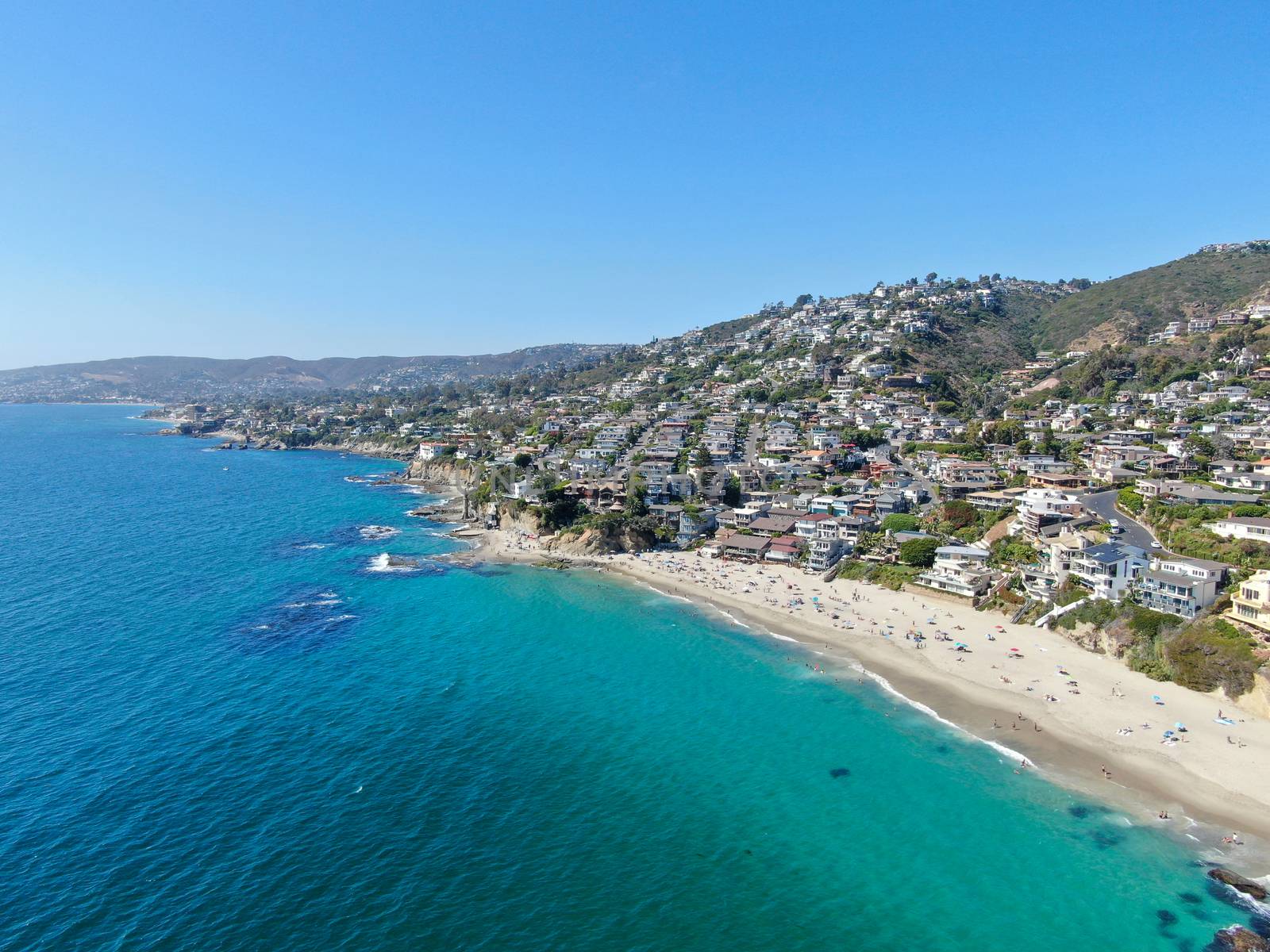 Aerial view of Laguna Beach coastline, California by Bonandbon