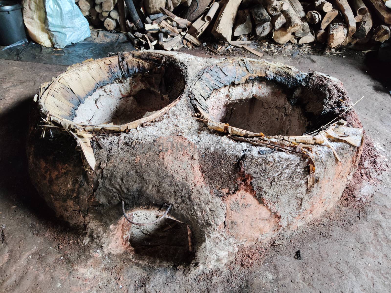 Old kiln for making rock salt in Thailand