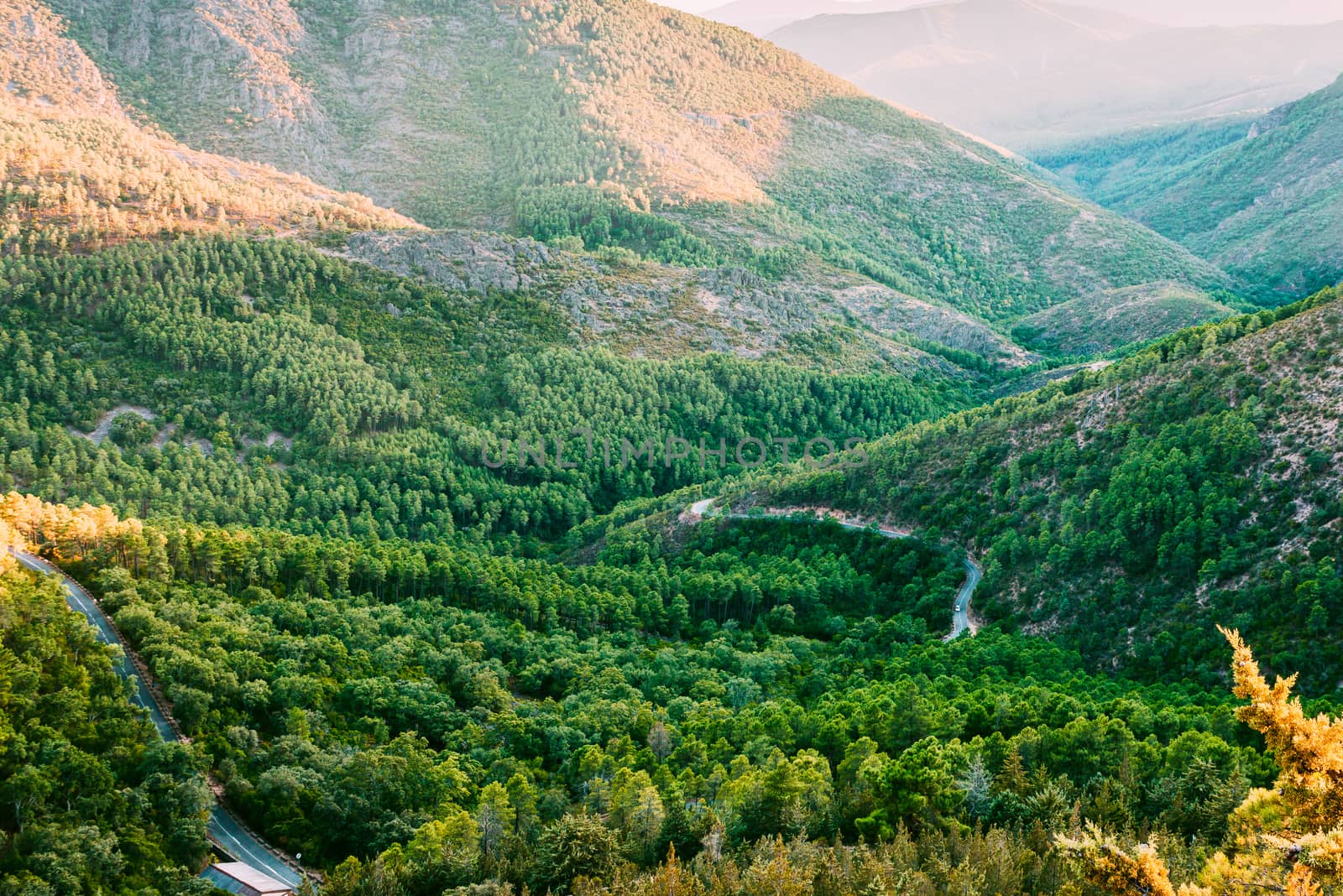 Scenic mountain landscape in Las Hurdes, Extremadura, Spain. by Fotoeventis