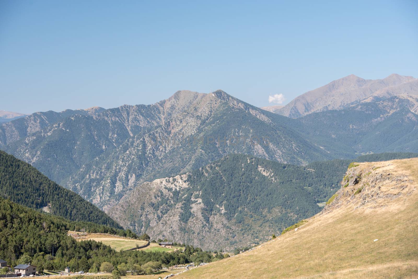 Sunny day in Els Cortals de Encamp on Andorra, Pyrennes Mountian by martinscphoto