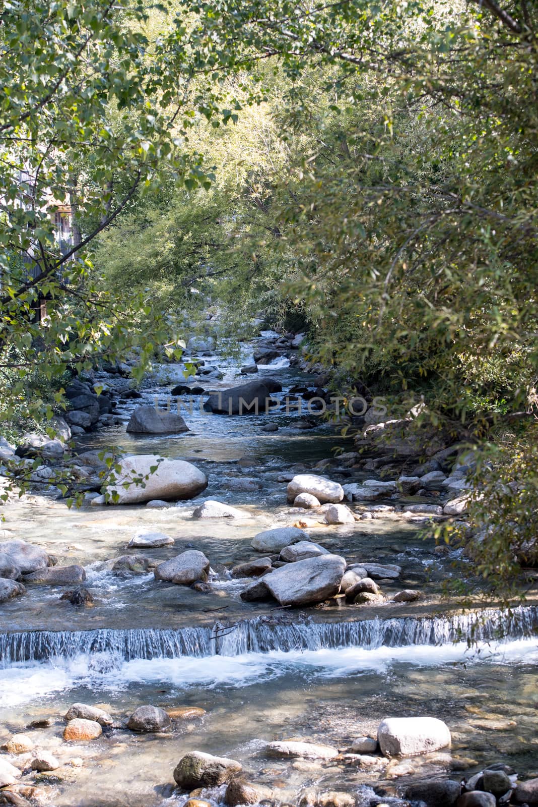 Sunny day in the city of Encamp in Andorra in summer 2020.  by martinscphoto