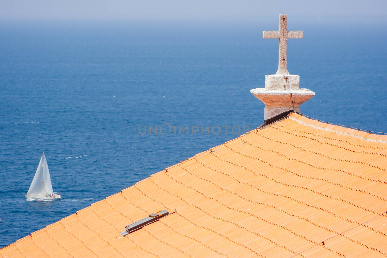 Quaint streets and rooftops on a hot summer's day in the iconic town of Piran in Slovenia