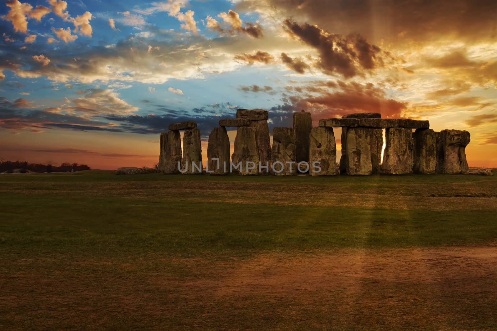Magic Sunset at Stonehenge Prehistoric Monument, UK by COffe