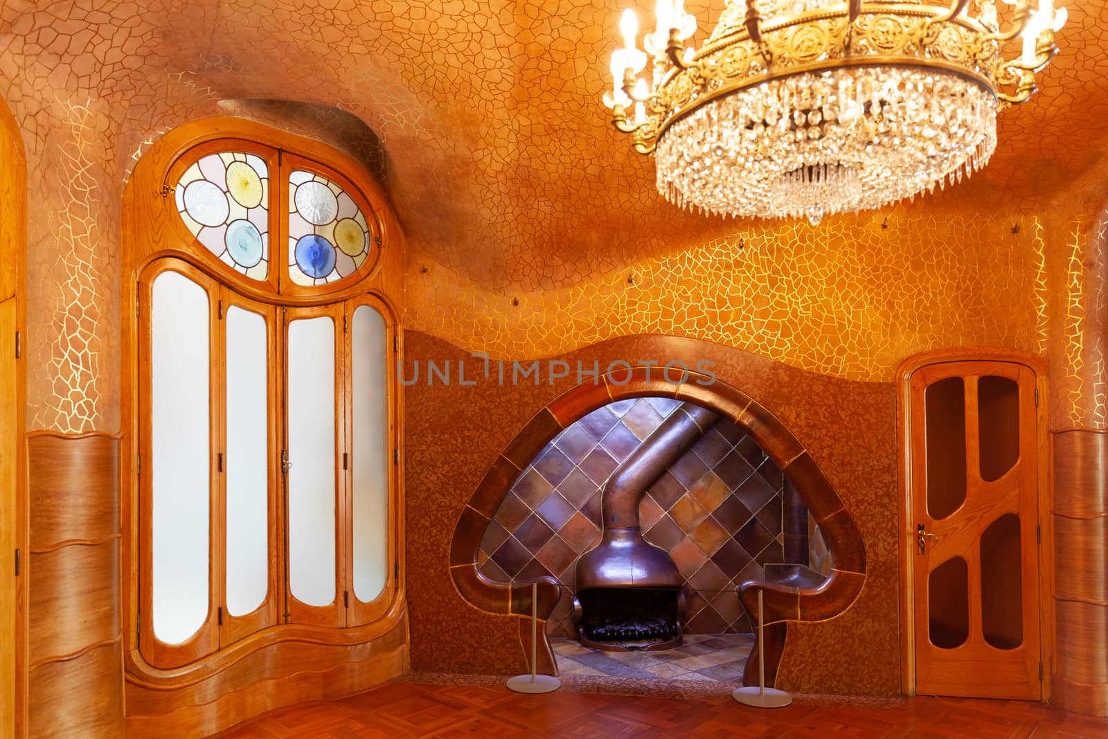 Casa Batllo entrance fireplace, Barcelona, Spain by vlad-m