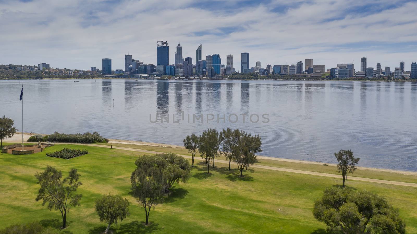 Aerial view of the city of Perth in Western Australia by WittkePhotos