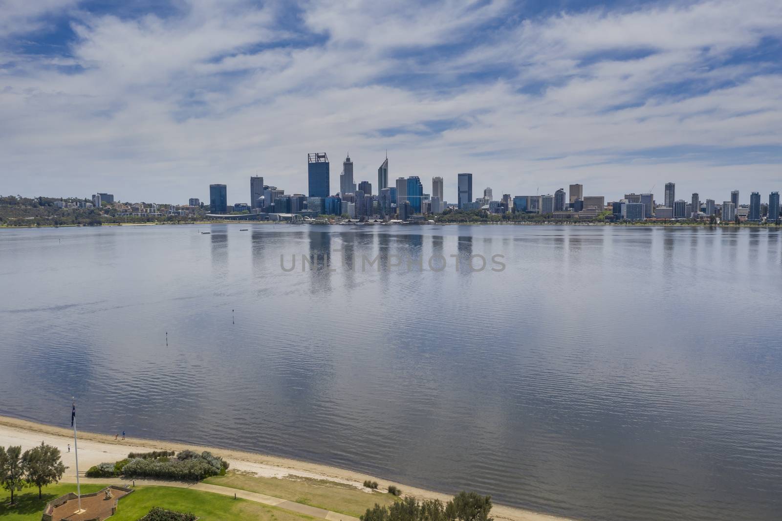 Aerial view of the city of Perth in Western Australia by WittkePhotos