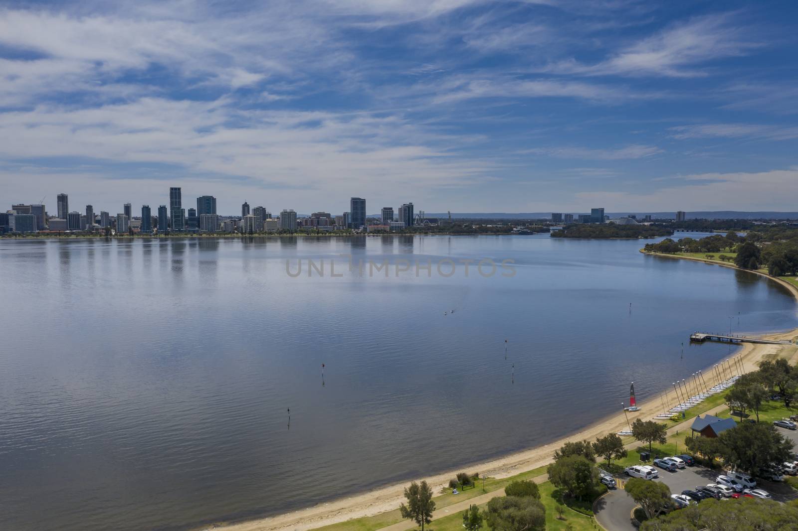 Aerial view of the city of Perth in Western Australia by WittkePhotos