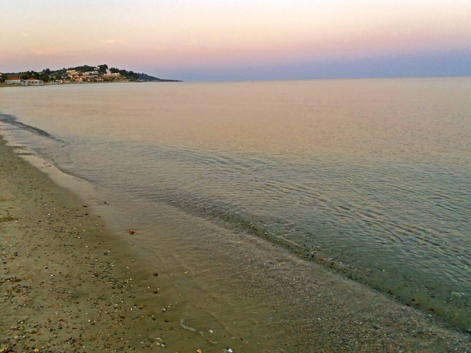 Mediterranean Sea in the morning, in Greece. risen by Mindru