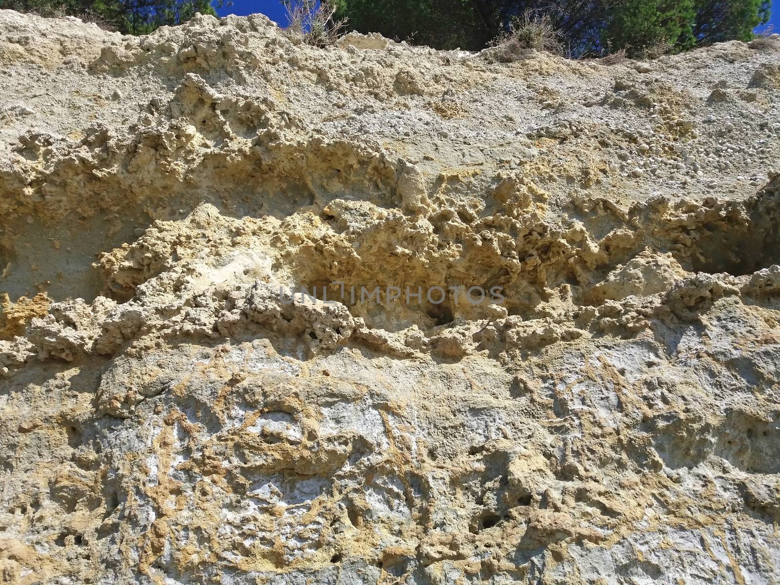 Rock texture in Greece, landscape with a rock