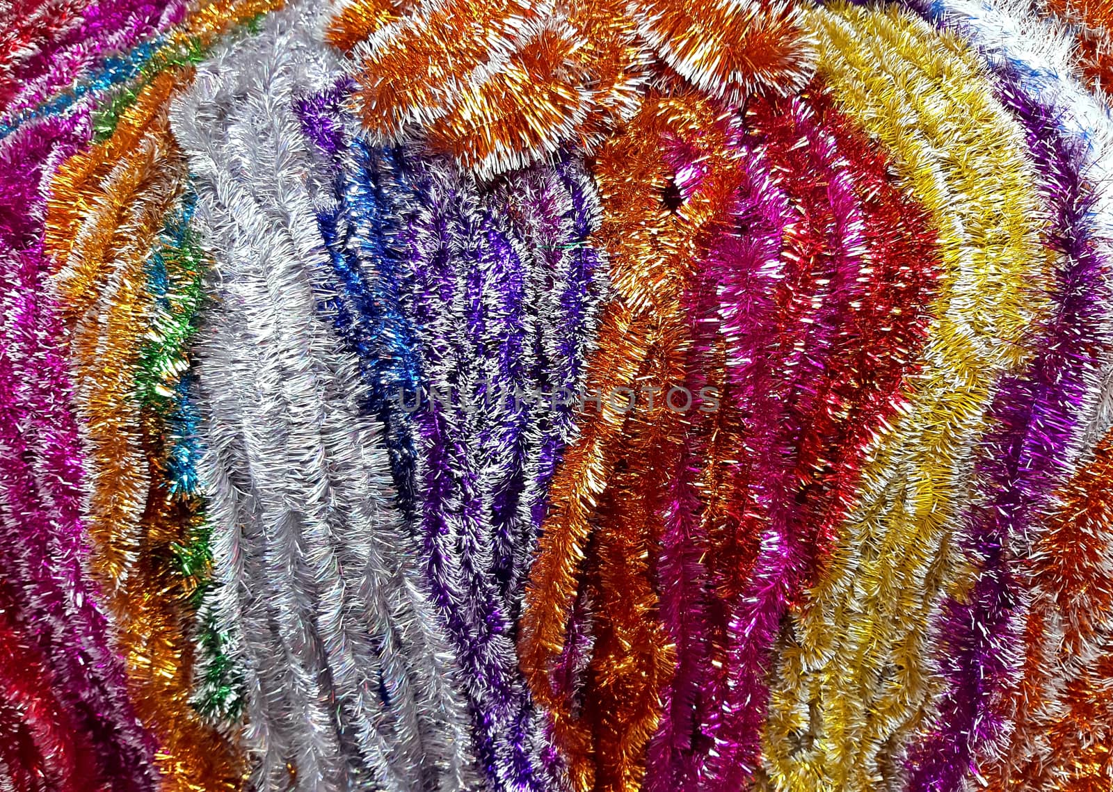 New Year - Christmas tinsel texture multi-colored.