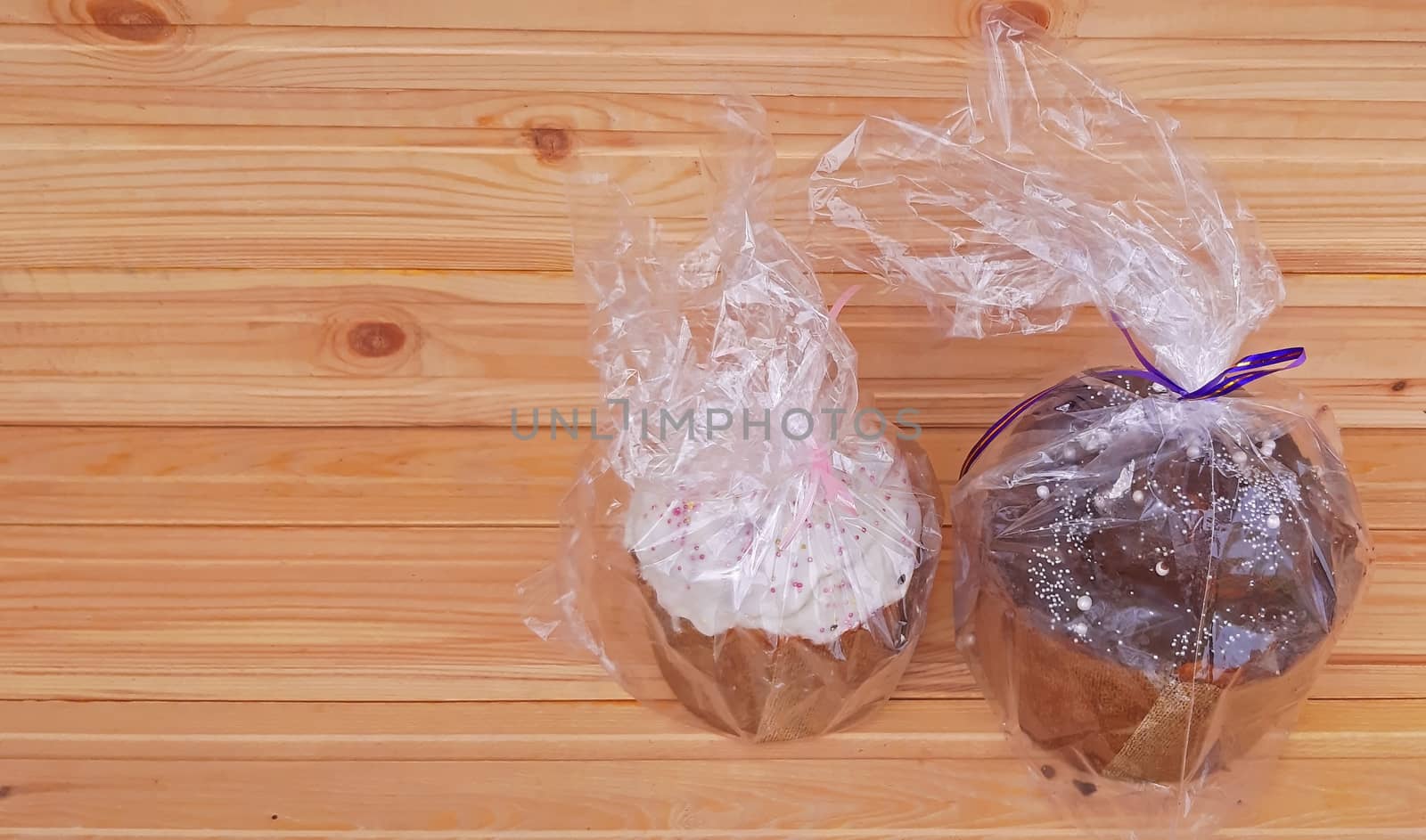 Easter cake on wooden background Easter holiday Copy Space.