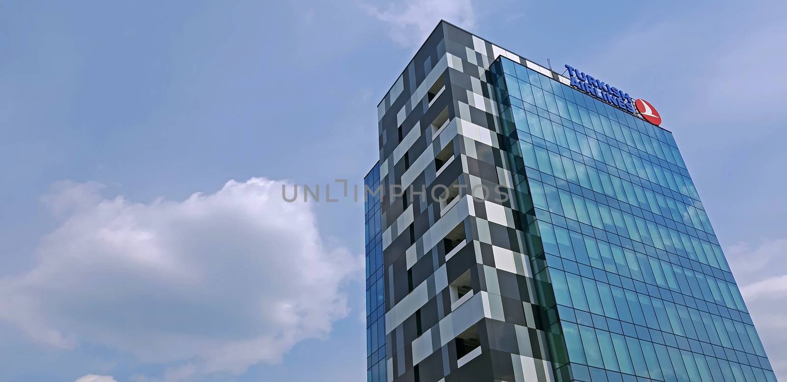 Chisinau, Moldova - April 21, 2019. Turkish Airlines agency building the airline office by Mindru