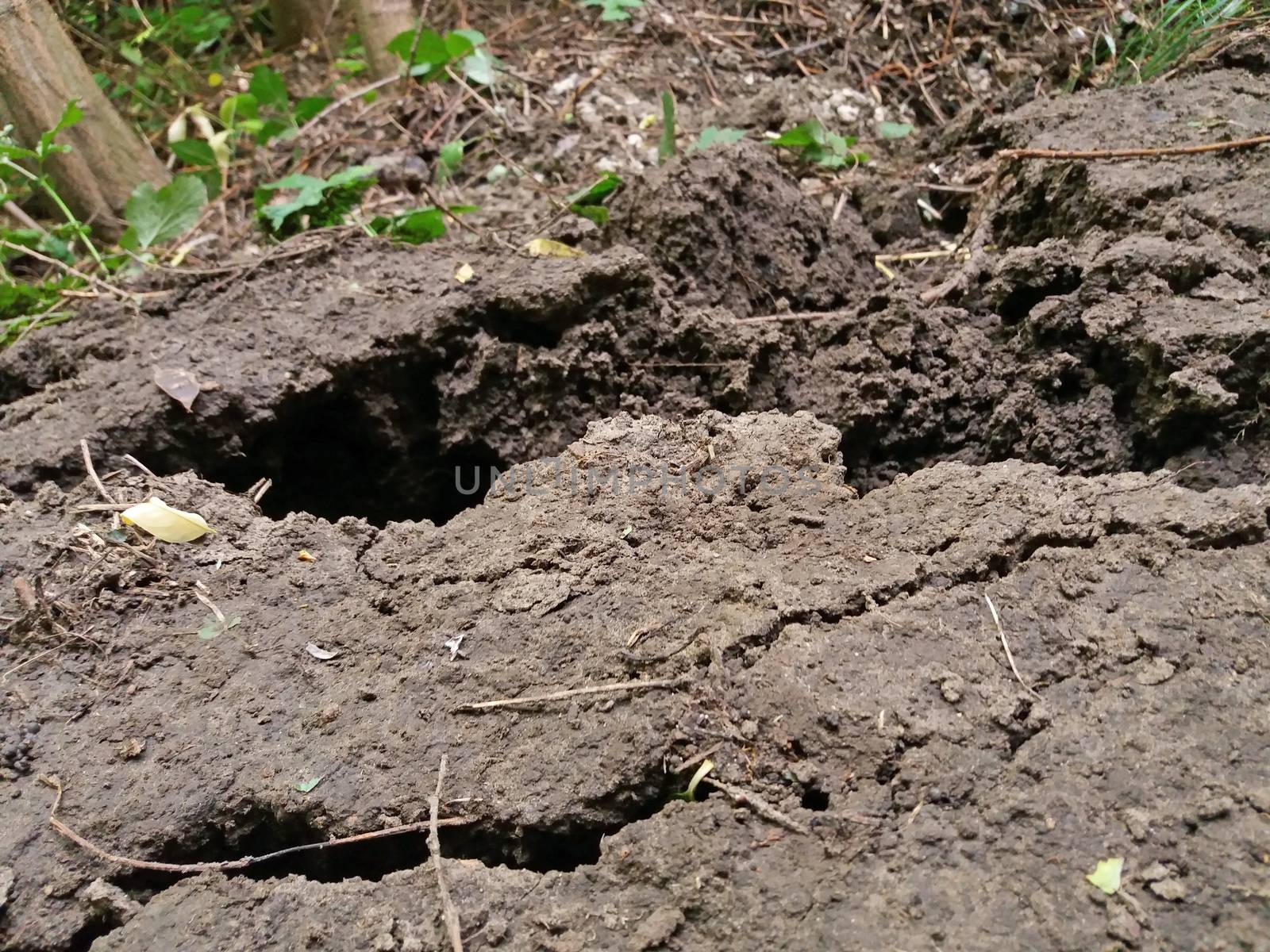 Landslides after a heavy rain in Moldova, Chisinau