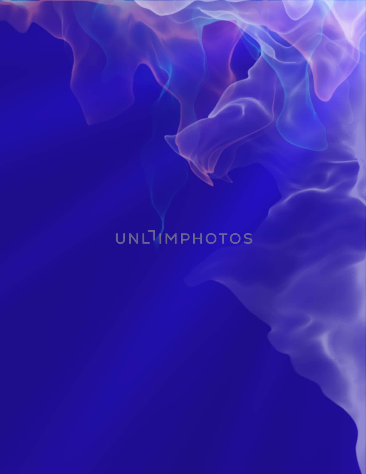 Light fluid, glowing smoke. 3D rendering