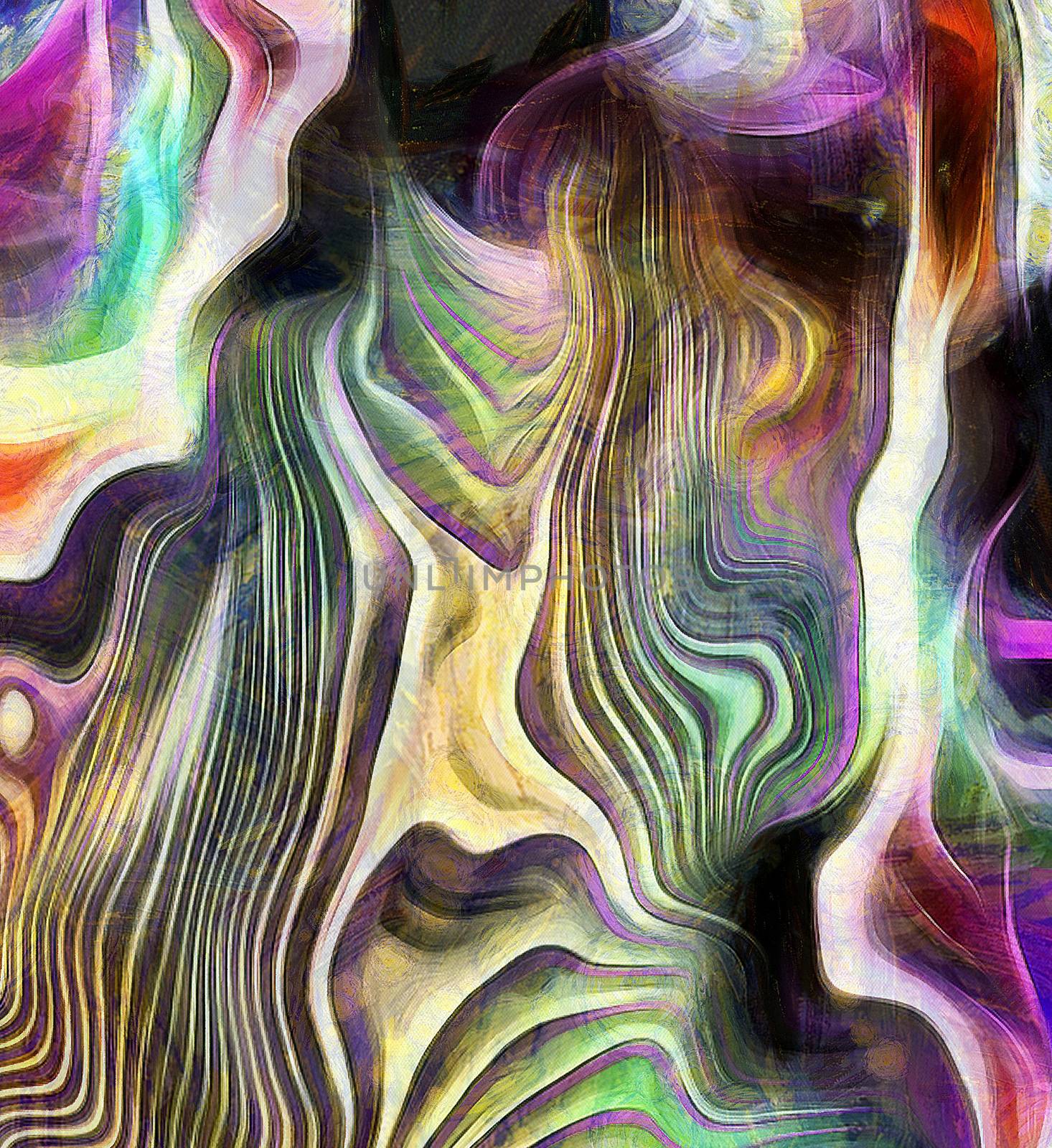 Abstract of multi colors and lines. 3D rendering