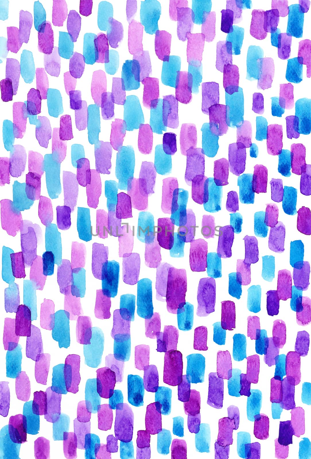 Colorful abstract pattern with short thick lines in pink, purple and blue shade on white background. Texture for print, wallpaper, home decor, spring summer fashion fabric, textile, invitation background, paper. by Ungamrung