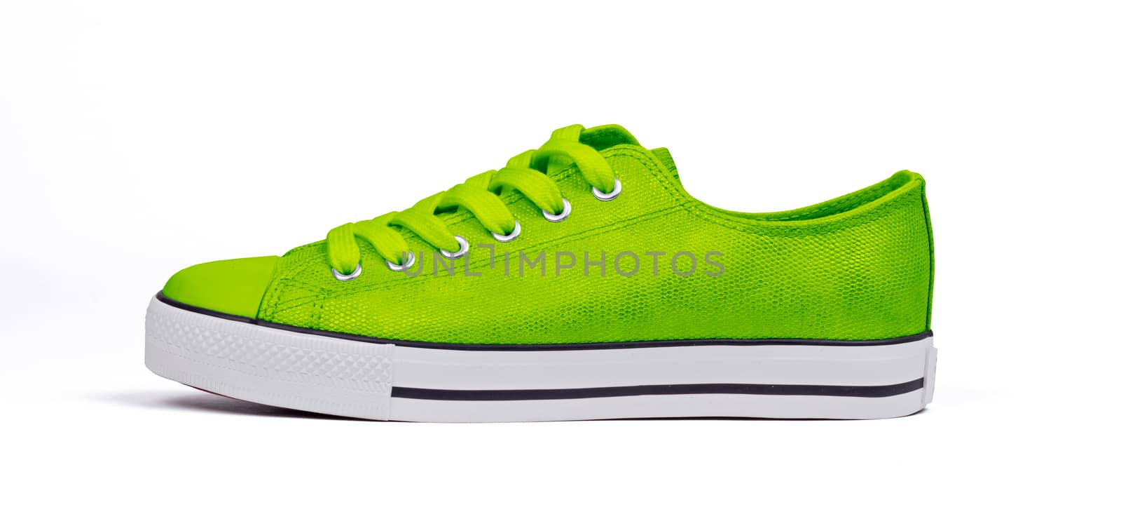 Single shoe isolated on white background - Green