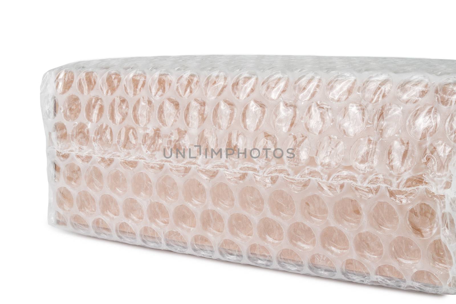 Bubbles covering the box by bubble wrap for protection product cracked  or insurance During transit 