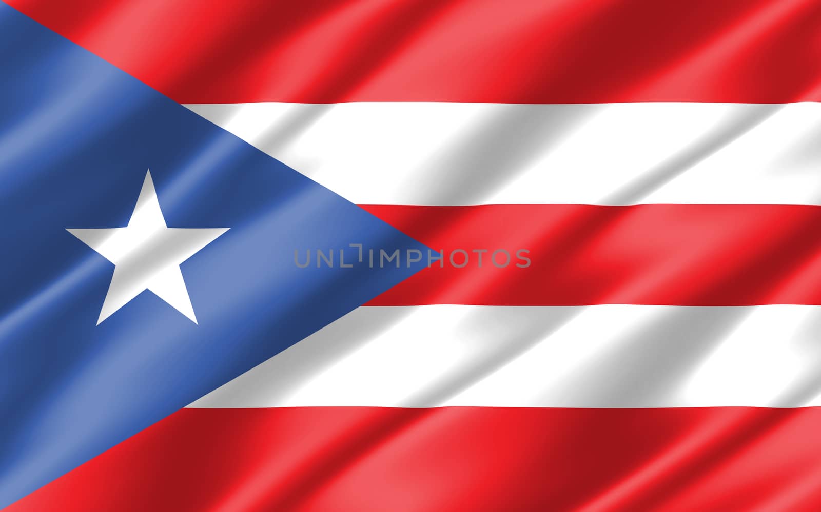 Silk wavy flag of Puerto Rico graphic. Wavy Puerto Rican flag illustration. Rippled Puerto Rico country flag is a symbol of freedom, patriotism and independence. by Skylark