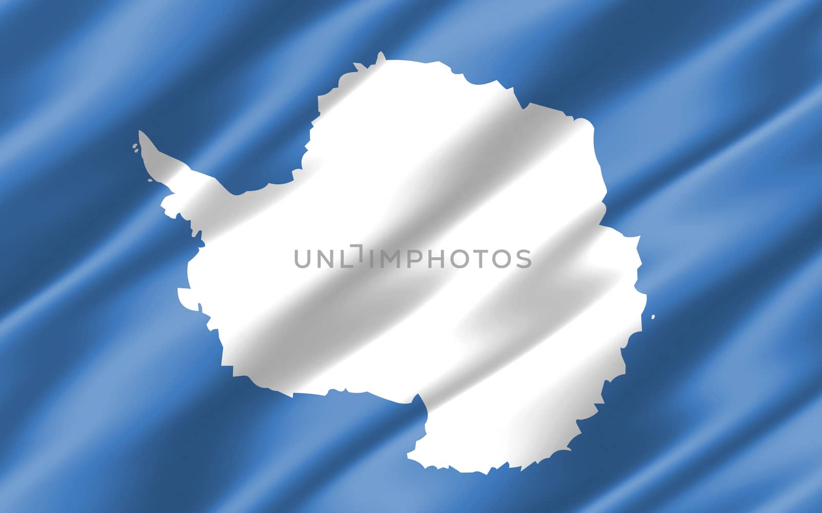 Silk wavy flag of Antarctica graphic. Wavy Antarctican flag illustration. Rippled Antarctica country flag is a symbol of freedom, patriotism and independence.