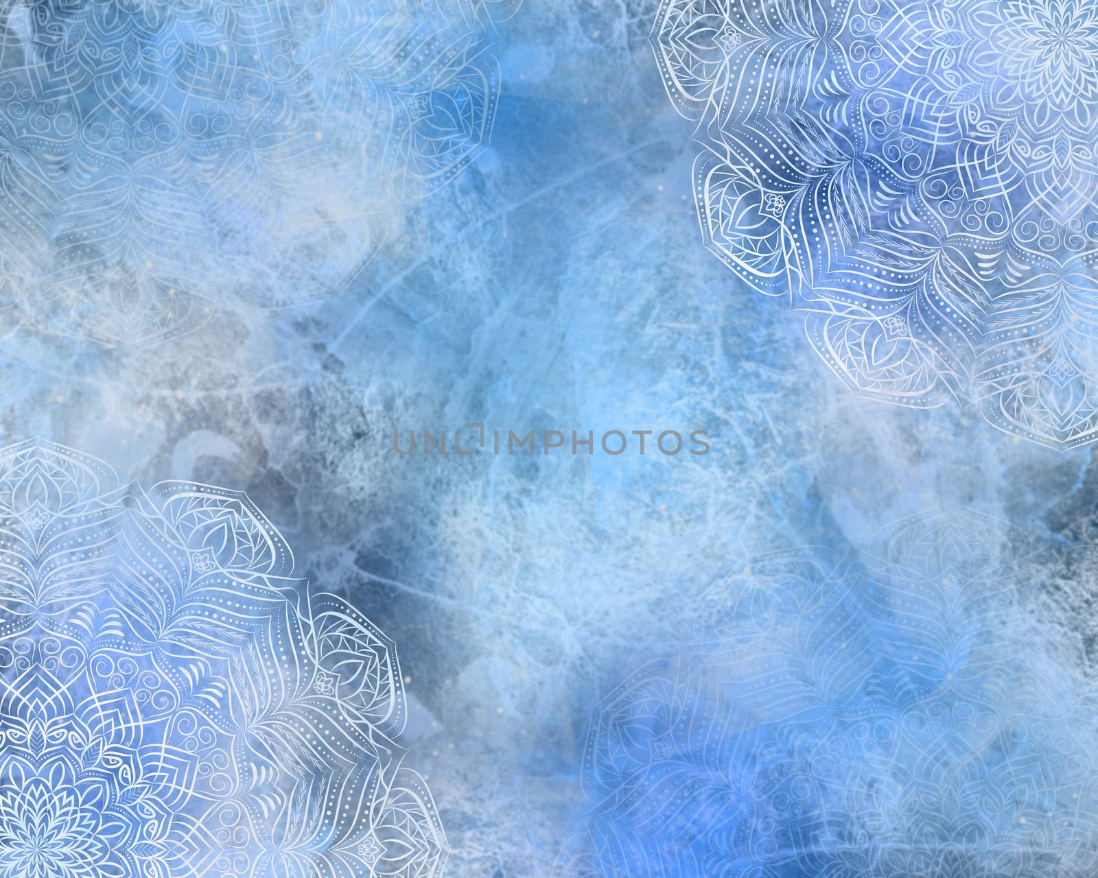 Blue mystic abstract mandala background by GraffiTimi