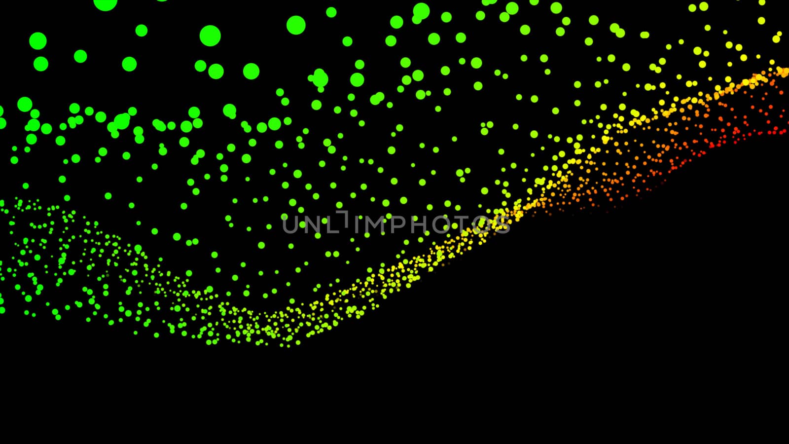 Black abstract texture background with glittery colored shiny bokeh spheres. Sparkling glittered particles on black background for placard, banner and greeting cards.