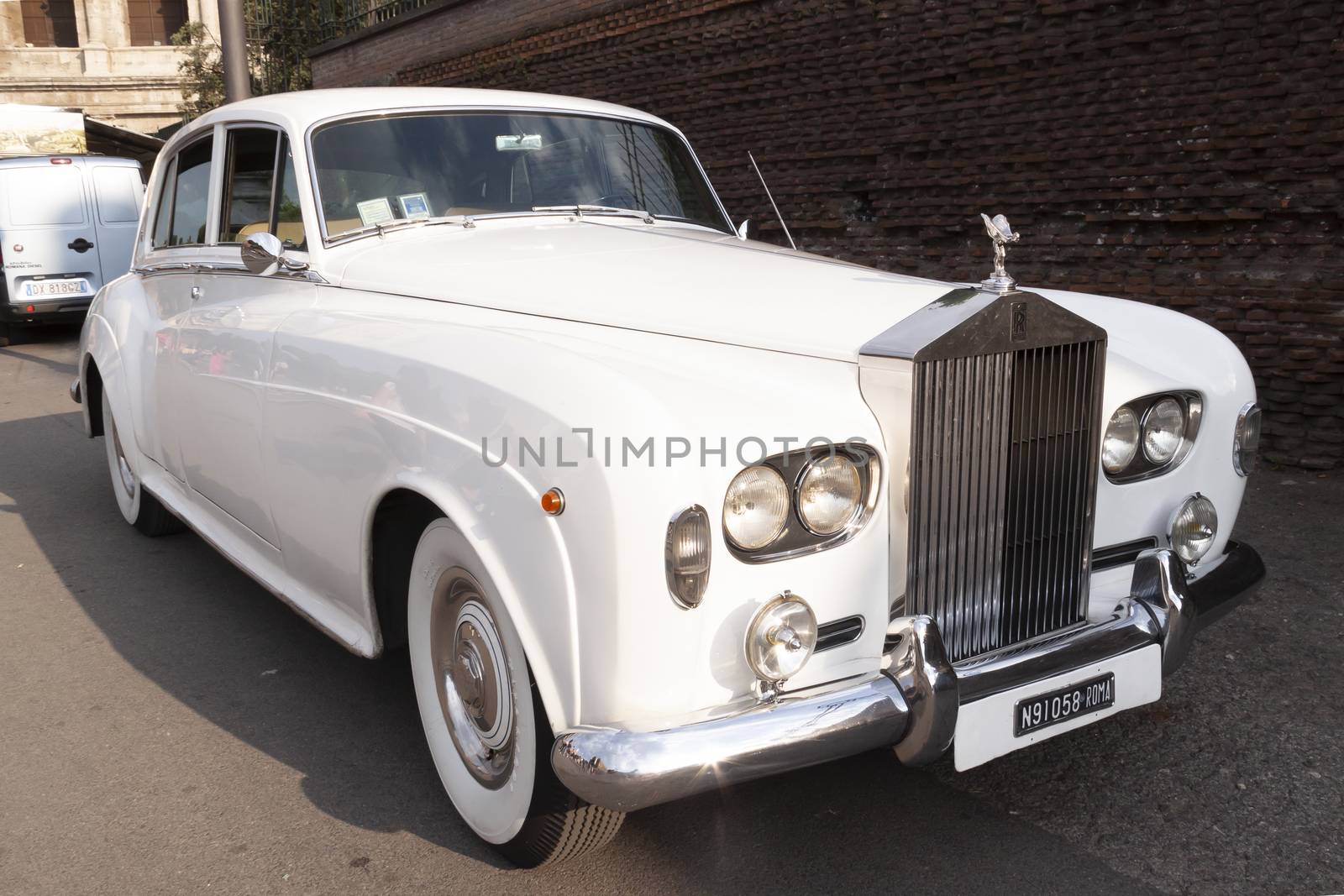 Rome, Italy - June 27, 2010: 70s Rolls-Royce in Rome by alvarobueno